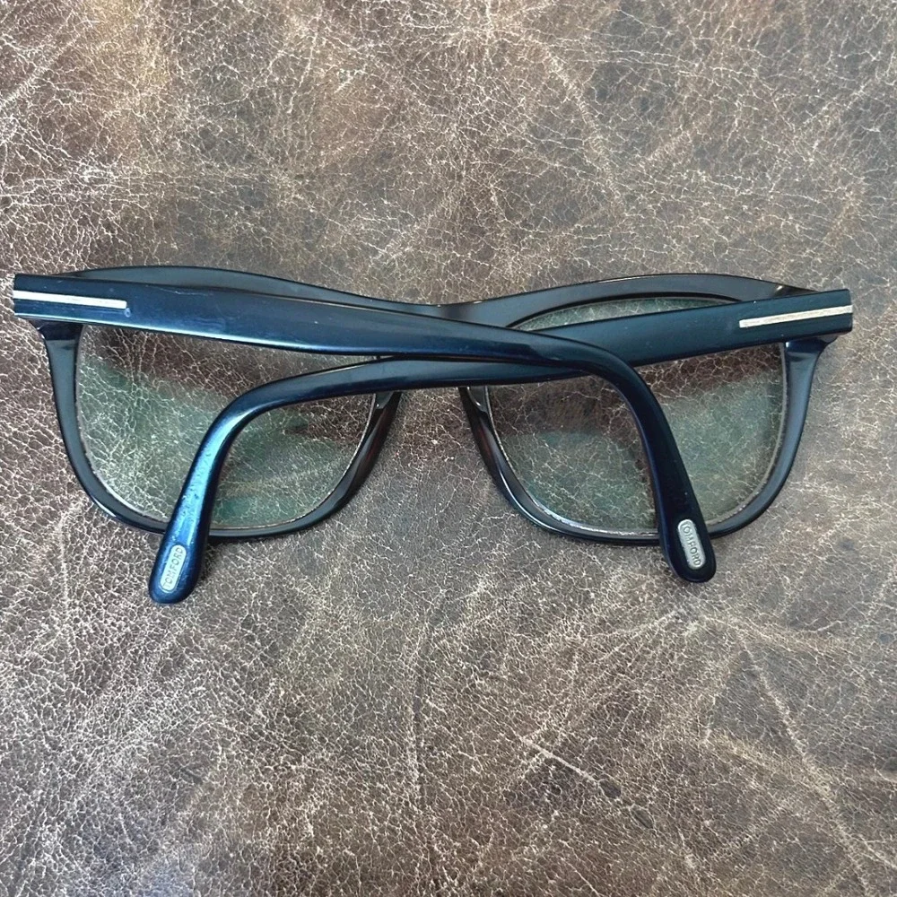 Tom Ford TF5480 001 Black Havana Square Eyeglasses Frames 56-20-145 Italy - Picture 4 of 14